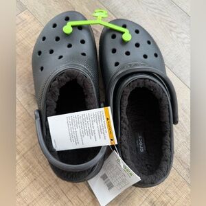 CROCS Kids Plush-Lined Clogs in Black